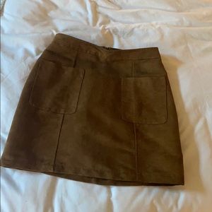 Women’s Suede Skirt- Brown